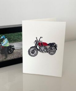 Motorbike Embroidered Card