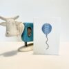 Blue Balloon Embroidered Card