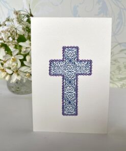 Spiritual Cross Embroidered Card