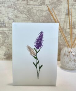 Hyacinth Flower Embroidered Card