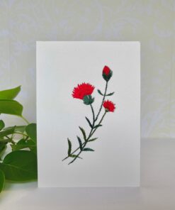 Red Carnation Flower Card