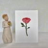 Rose Flower Embroidered Card