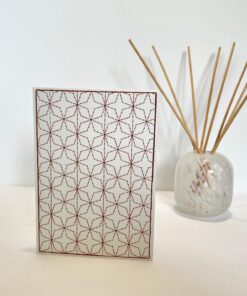 Brown Sashiko Embroidered Card