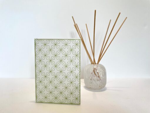 Green Sashiko Embroidered Card