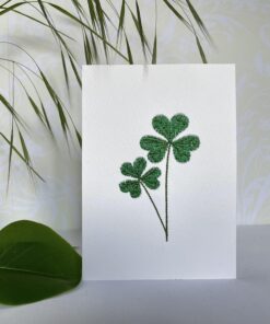 Shamrock Flower Embroidered Card