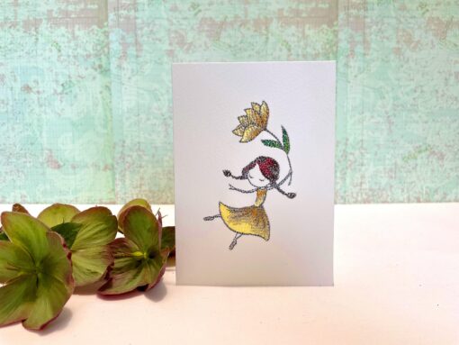 Yellow Corn Girl Card