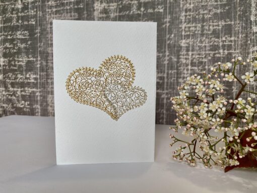 Entwined Hearts Embroidered Card