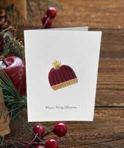 Bobble Hat Embroidered Card