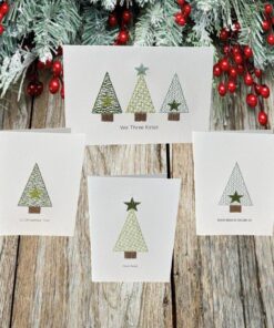 Christmas Trees Cards Set